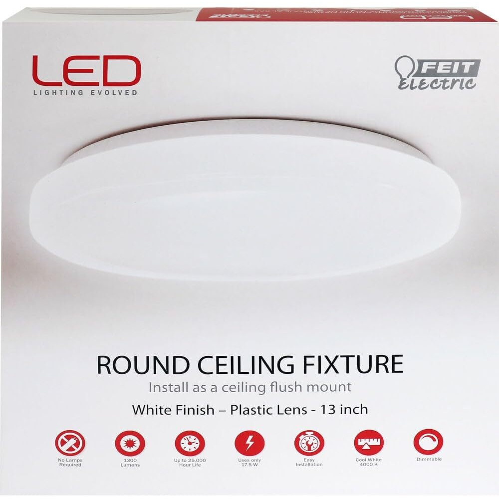 LED RND FIXTURE WHT 13"" (Pack of 1)