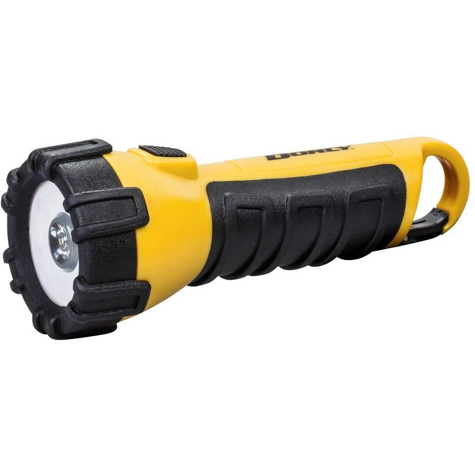 Dorcy 41-2521 Water Resistant Battery Powered Floating LED Flashlight with Carabiner Clip, Ideal for Camping and Outdoors, Bright Yellow