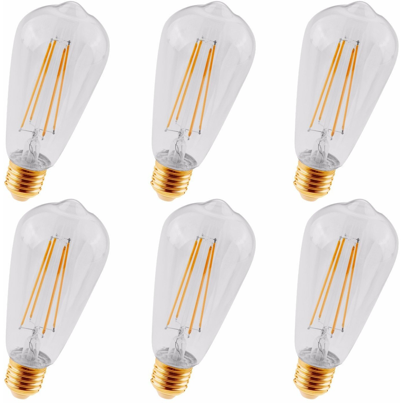 LED ST18 LIGHT BULB, 2200K, 360, CRI80, ETL, 3.5W, 40W EQUIVALENT, 15000HRS, LM300, DIMMABLE, INPUT VOLTAGE 120V 6 PACK