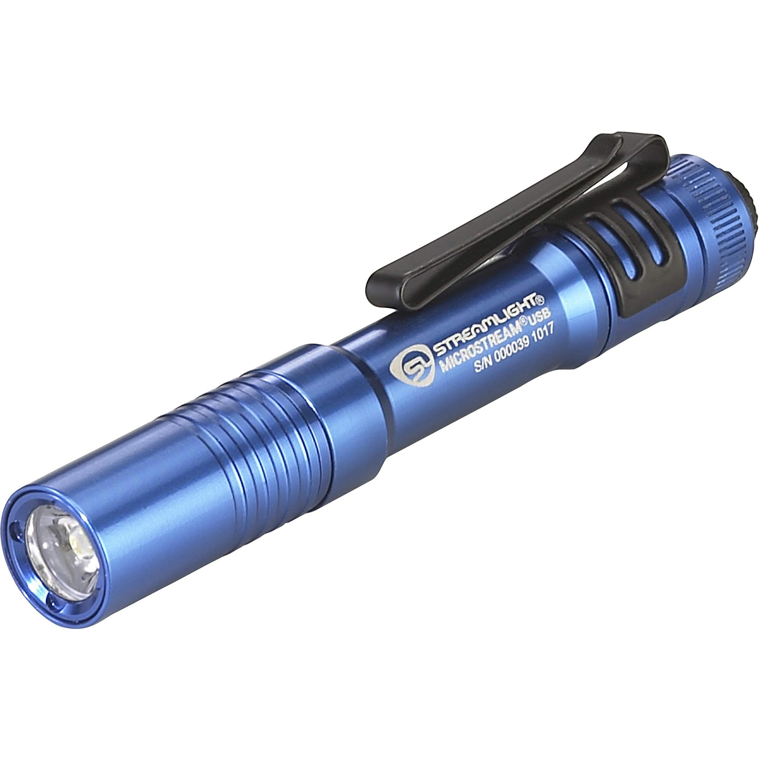FLASHLIGHT MICROSTREAM USB BLUE-LITHIUM ION