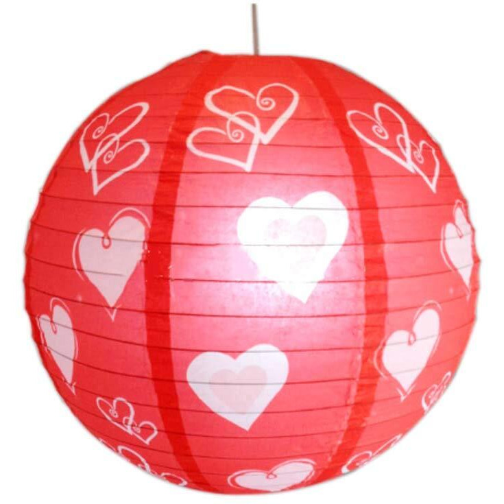 [Heart-shaped]Chinese/Japanese Style Decorative Hanging lantern Paper Lantern16"