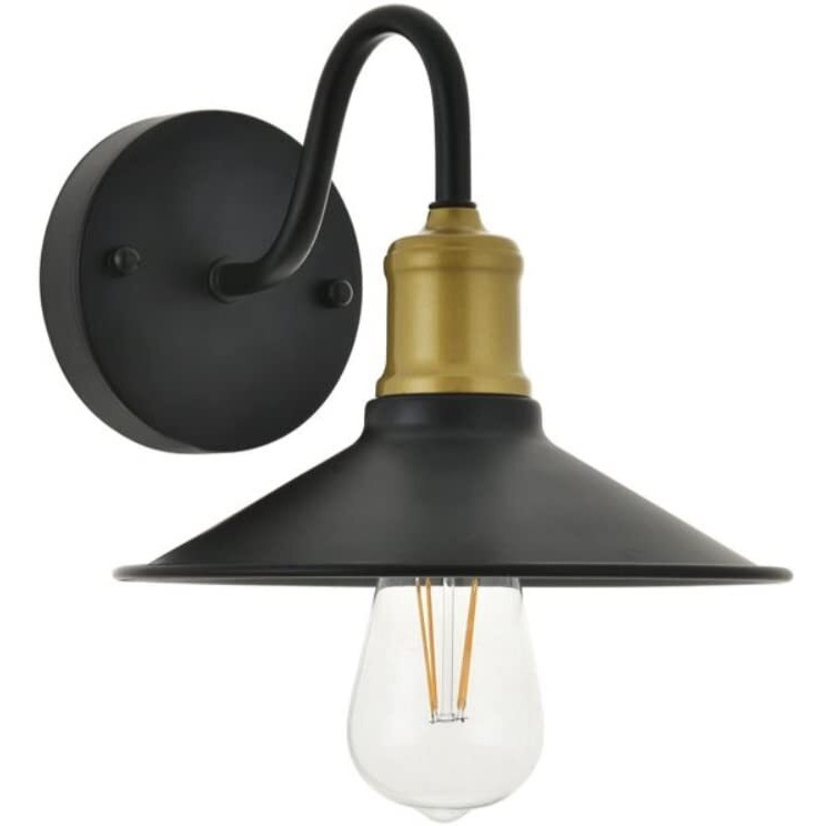 Etude 1 light brass and black Wall Sconce