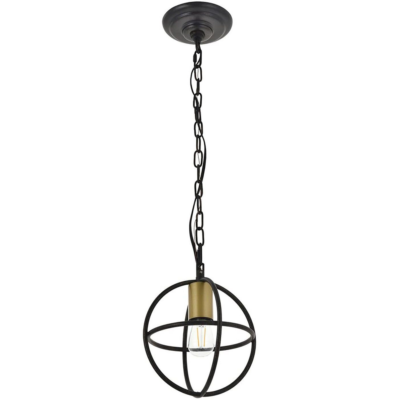 Octavia 1 light Brass and Dark Brown Pendant