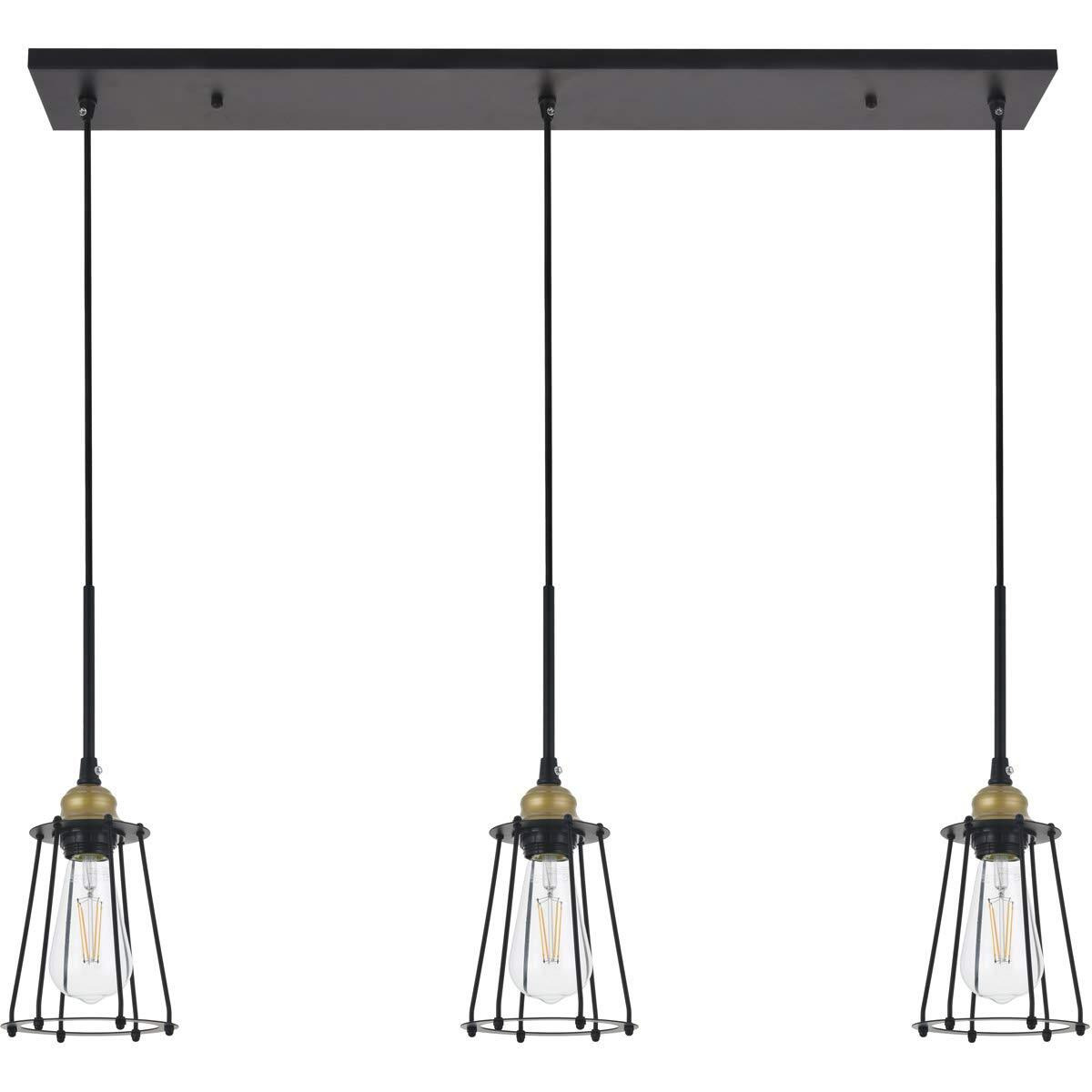 Auspice 3 light brass and black Pendant