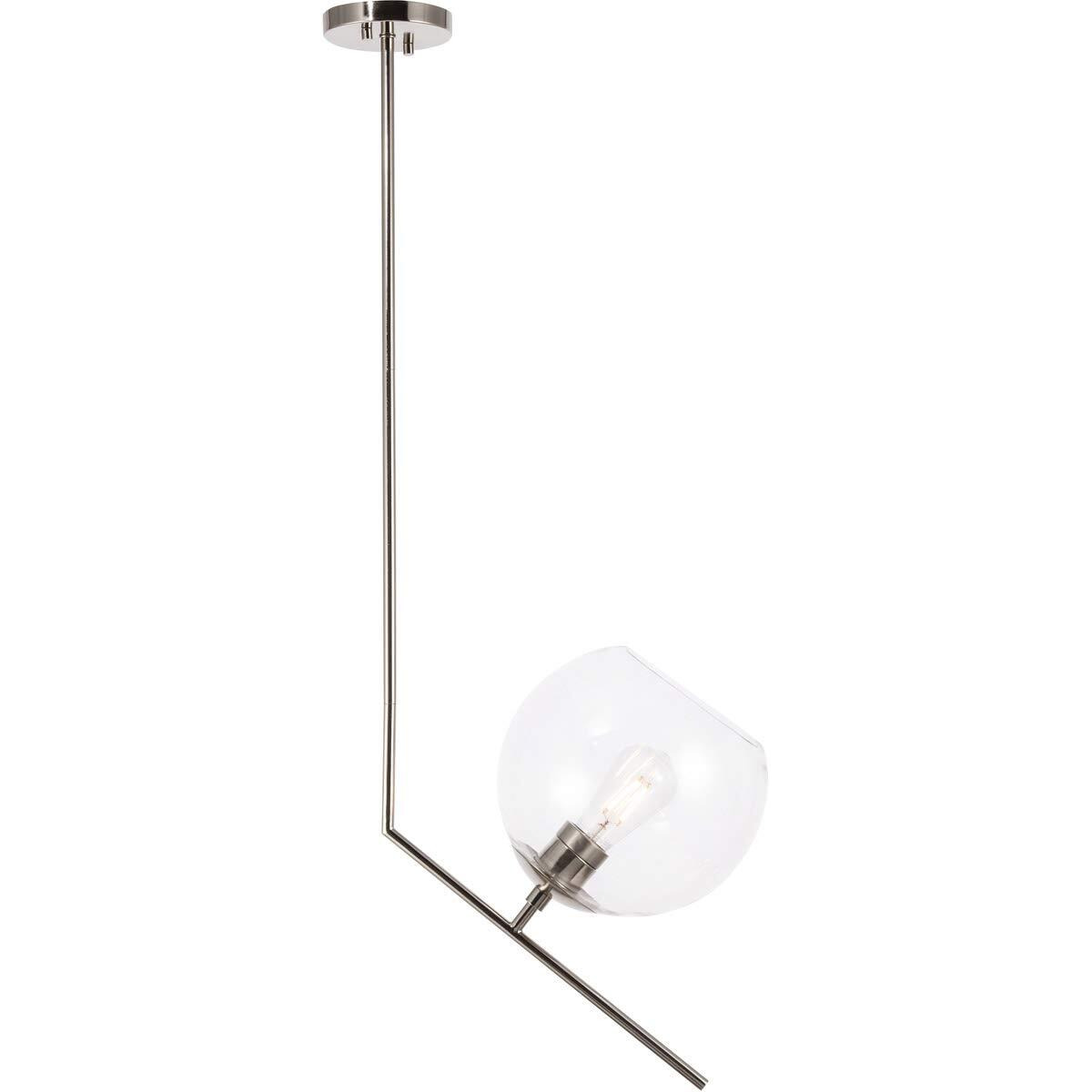 Ryland 1 light Chrome and Clear glass pendant