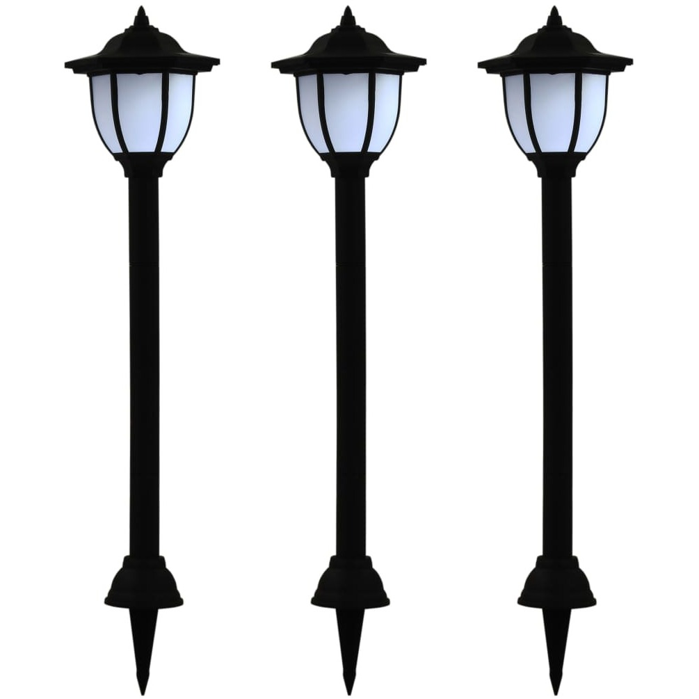 vidaXL Outdoor Solar Lamps 3 pcs LED Black