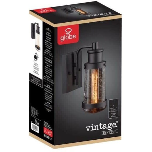 WALL SCONCE BENNETT BLK (Pack of 1)