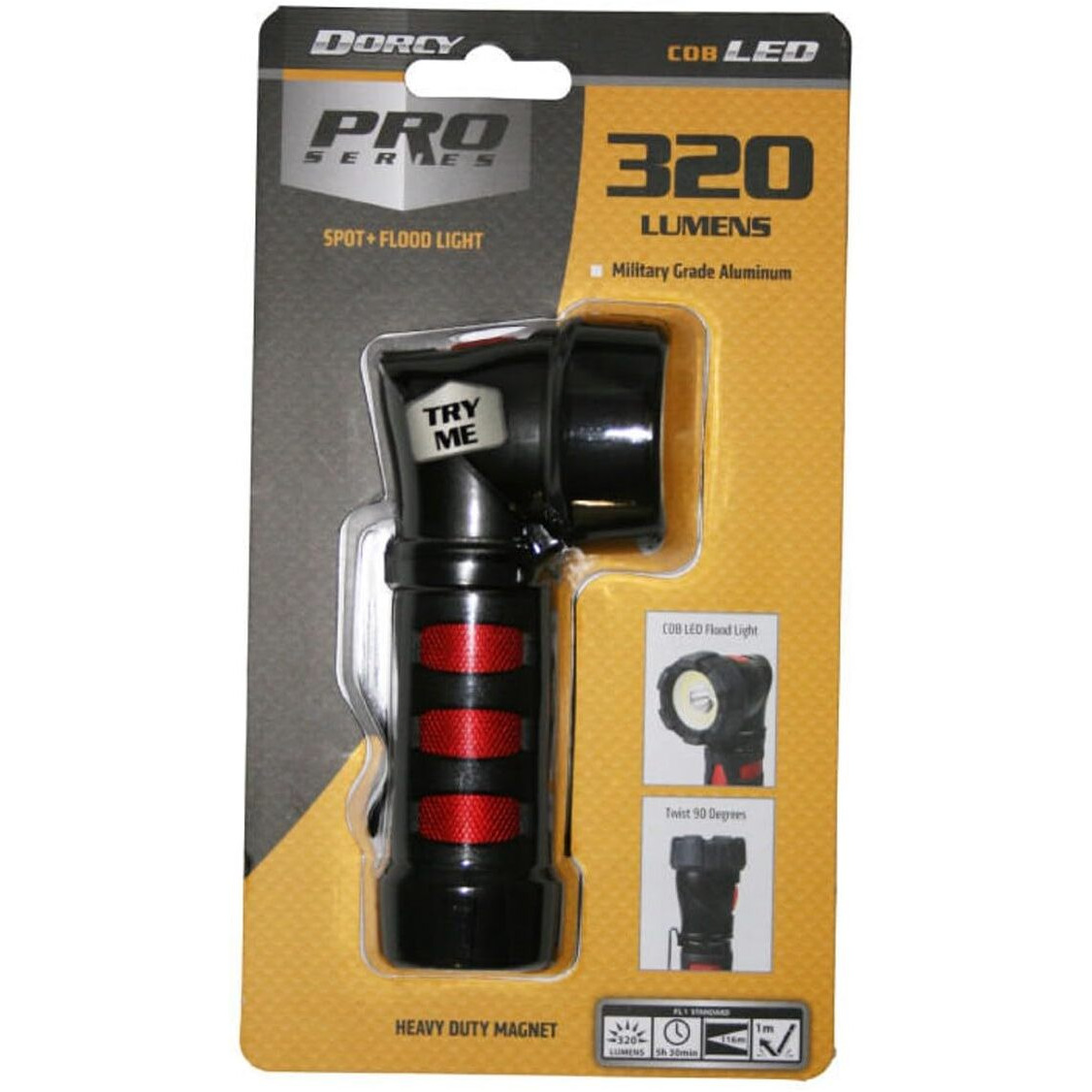 Dorcy Ultra HD Series COB Swivel Flashlight - AAA - Metal - Black, Red