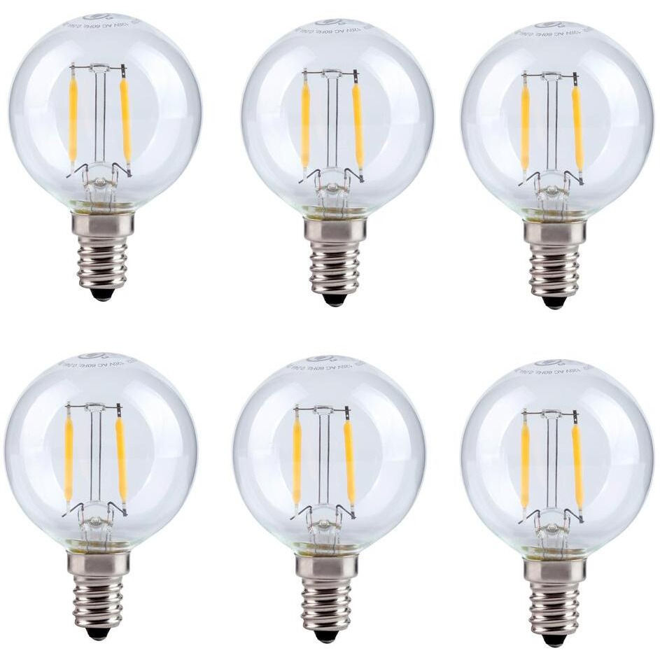 Non-dimmable 4W LED G14 light bulb 2700K pack of 6