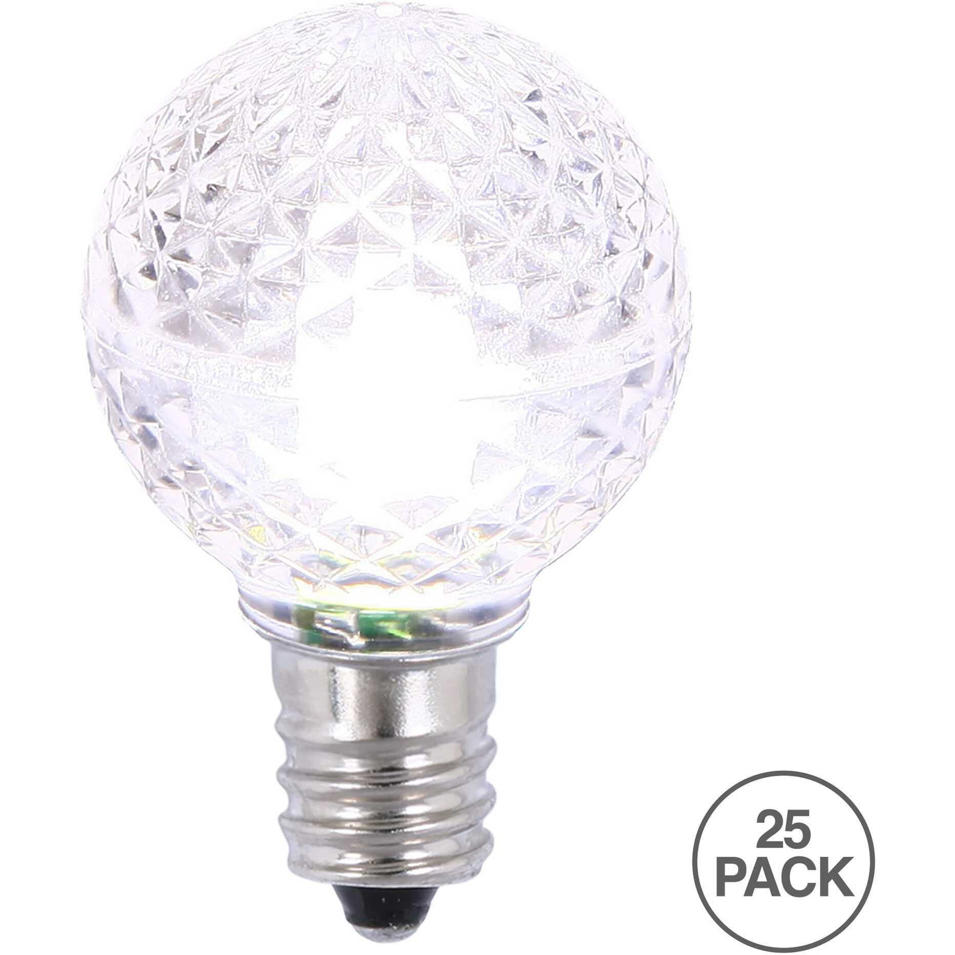 Vickerman G30 Faceted LED PureWht Bulb E12 25/Box - XLEDG3P-25