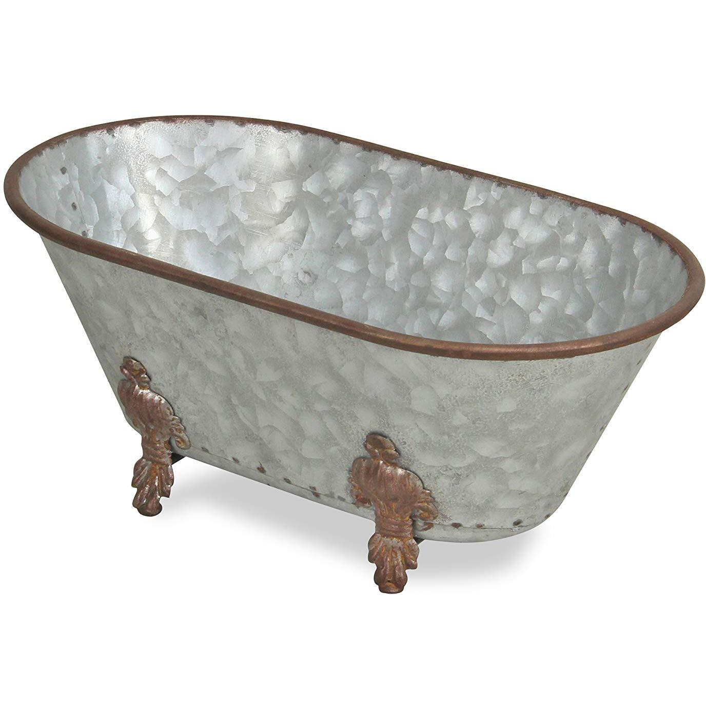 Lavande Metal Fleur-de-Lis Tub Decor - Large - Galvanized