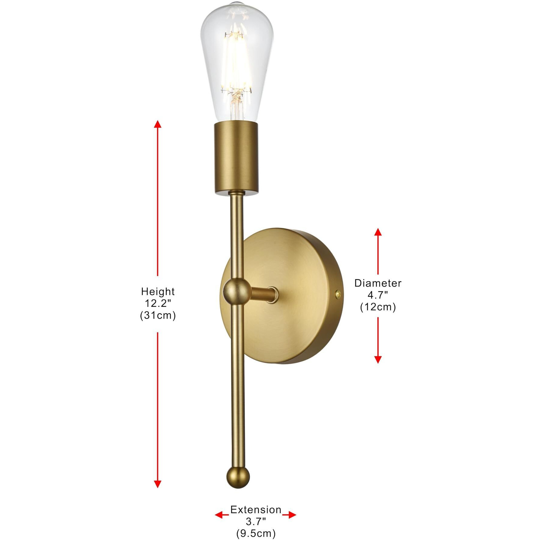 Keely 1 light black wall sconce