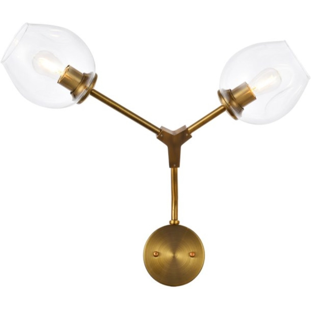 Cavoli 2 lights brass wall sconce