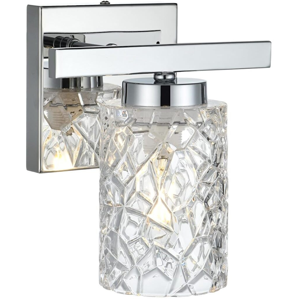 Cassie 1 light bath sconce in brass with clear shade