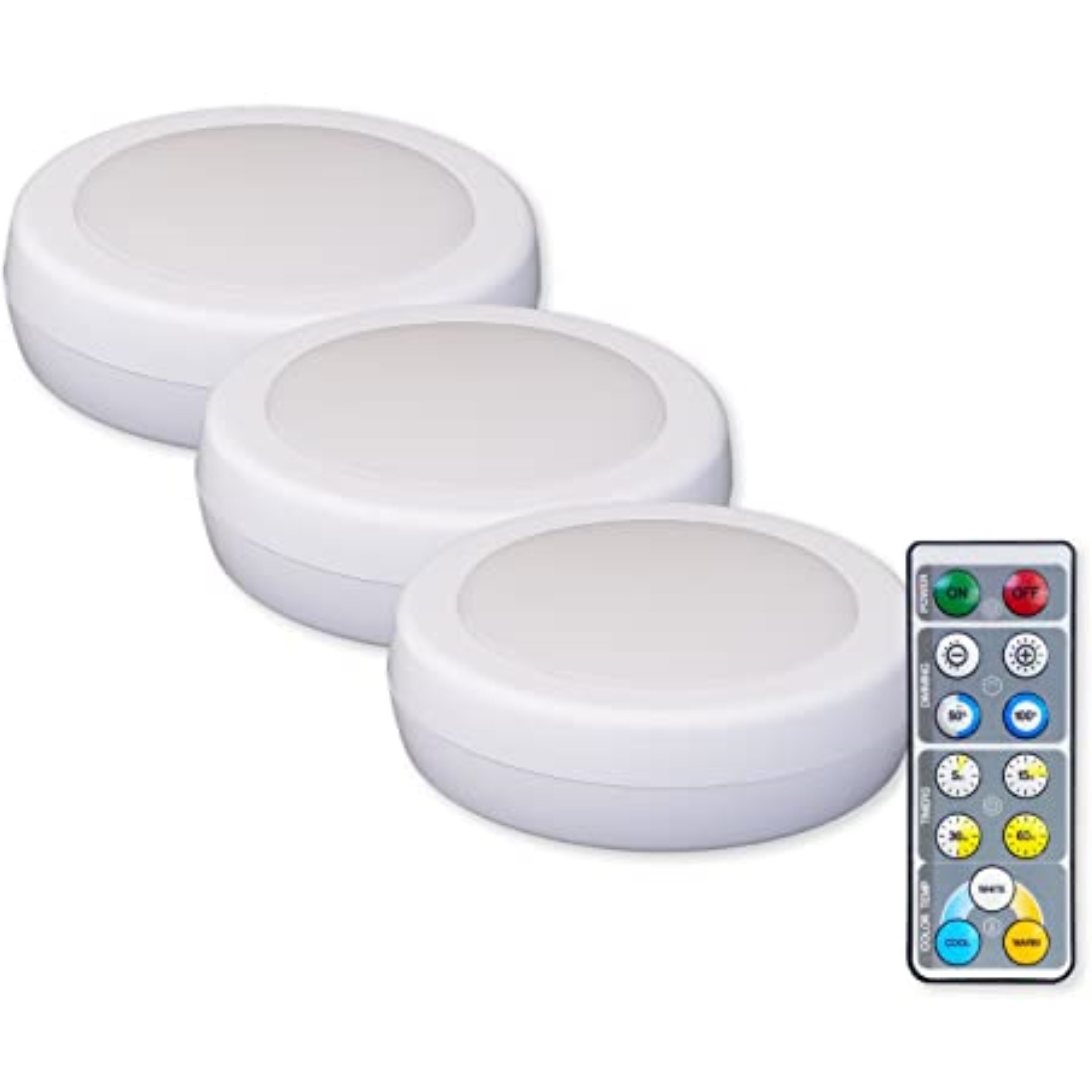 3009812 PUCK LED W/RMTE WH Westek White Battery Powered LED Puck Light (Pack of 1)