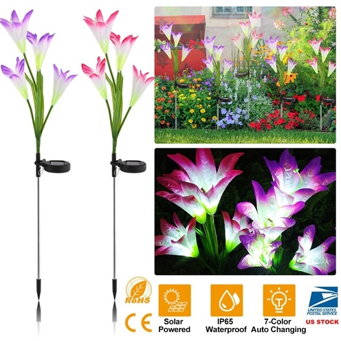 2Pcs Solar Garden Lights Outdoor - Solarek_2PcsFlowerLight_GPCT1963