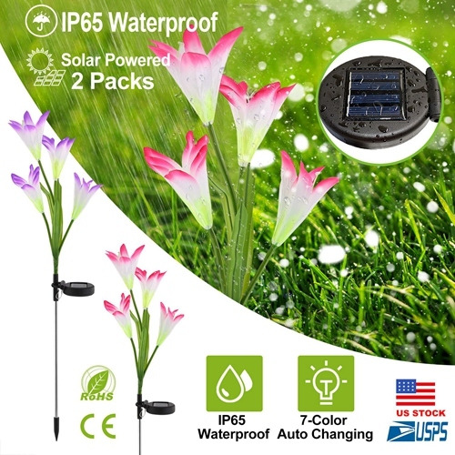 2Pcs Solar Garden Lights Outdoor - Solarek_2PcsFlowerLight_GPCT1963