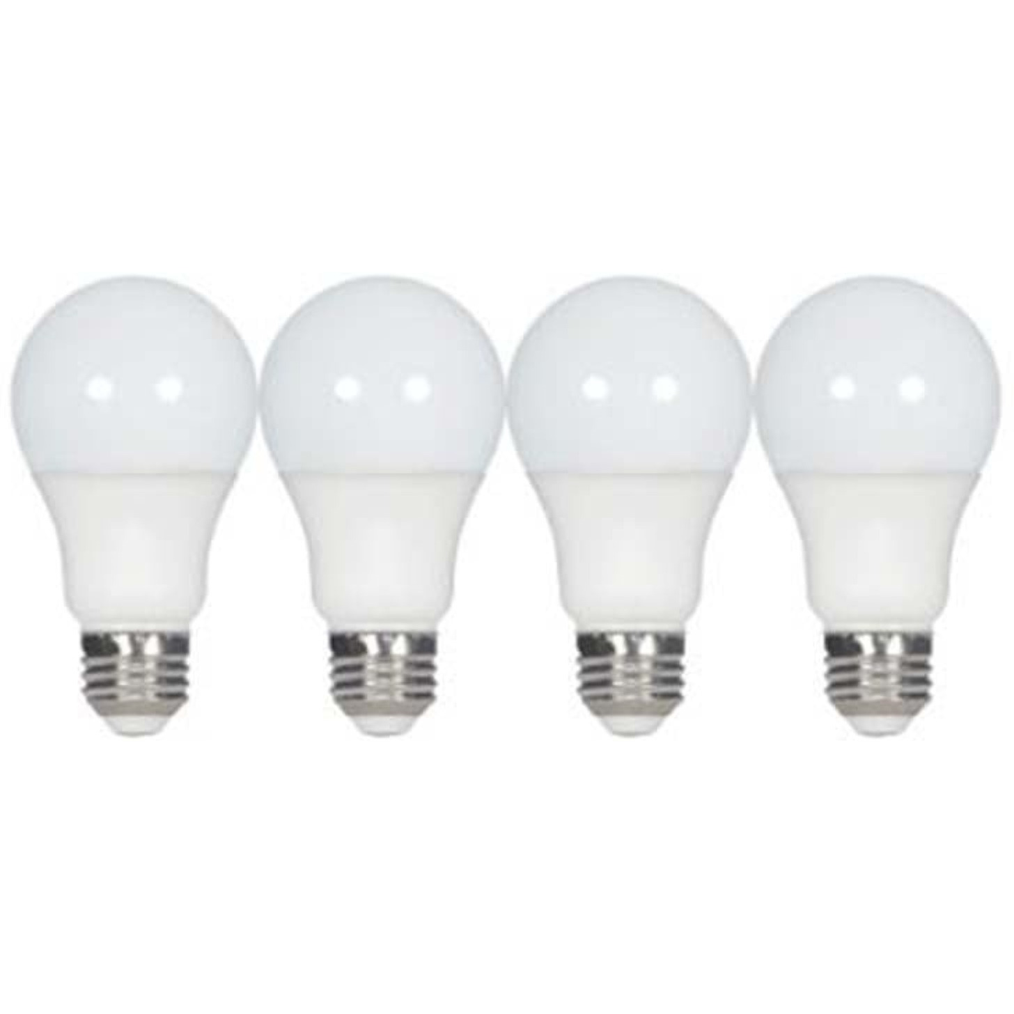 Satco 9.5 WATT A19 LED FROST 5000K MEDIUM BASE 220 DEG. BEAM ANGLE 120 VOLT NON-DIMMABLE 4-PACK