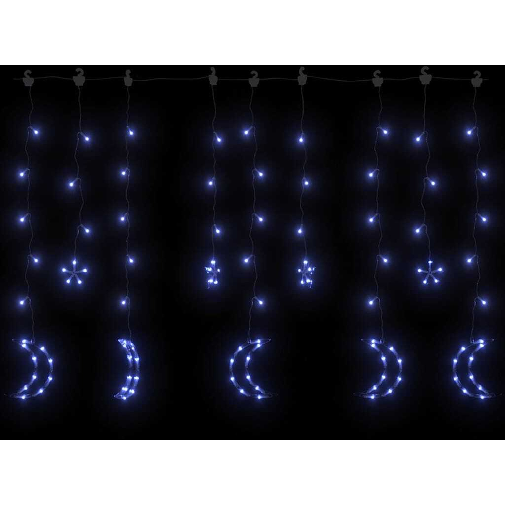 vidaXL Star and Moon Fairy Lights Remote Control 138 LED Blue