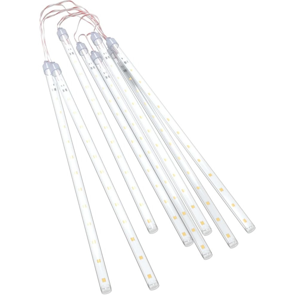 vidaXL Meteor Lights 8 pcs 1 ft Warm White 192 LEDs Indoor Outdoor