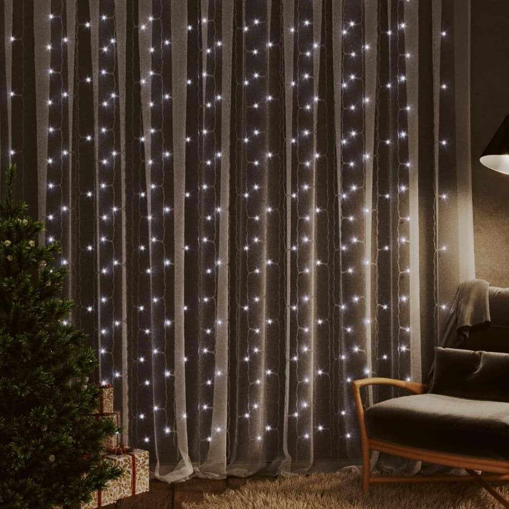vidaXL LED Curtain Fairy Lights 9.8'x9.8' 300 LED Colorful 8 Function