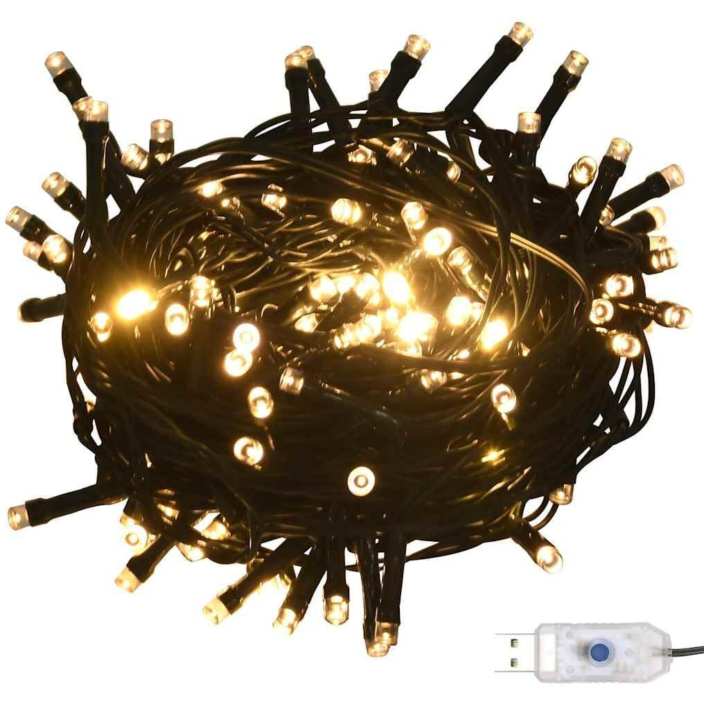 vidaXL 120 Piece Christmas Ball Set with Peak and 300 LEDs White&Gey