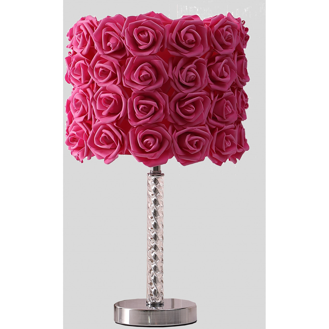 18 Red Roses Acrylic And Metal Table Lamp