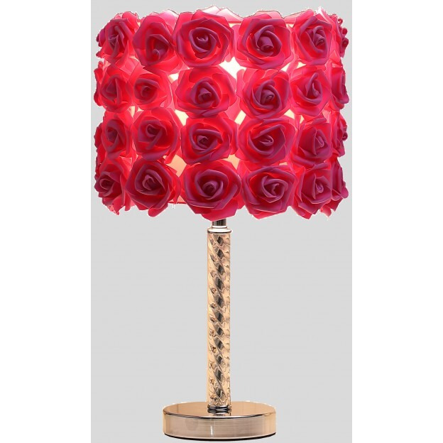 18 Red Roses Acrylic And Metal Table Lamp