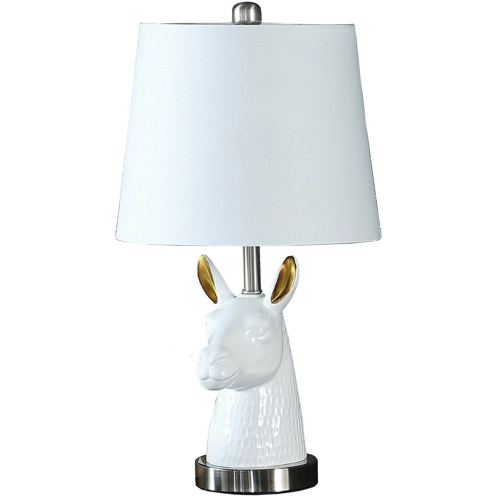 21 White and Gold Llama Table Lamp