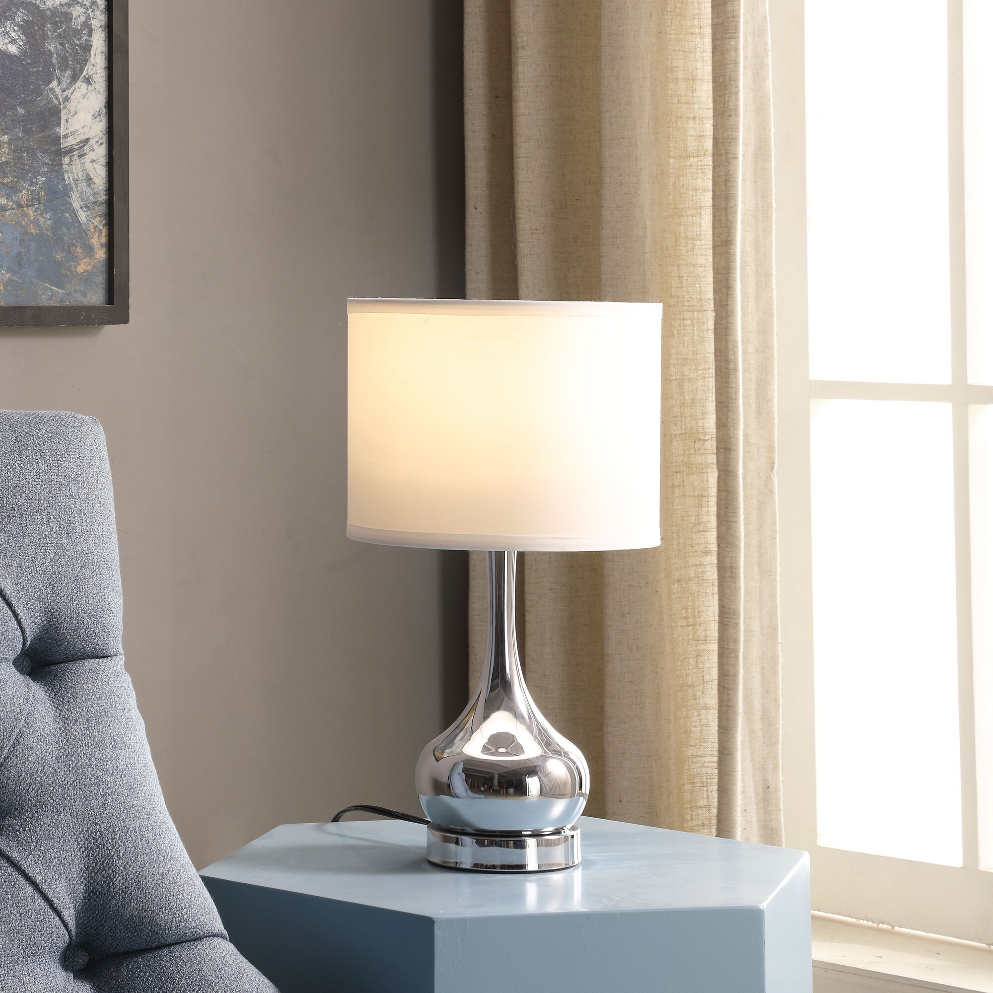 19 Contemporary Silver Metal Table Lamp