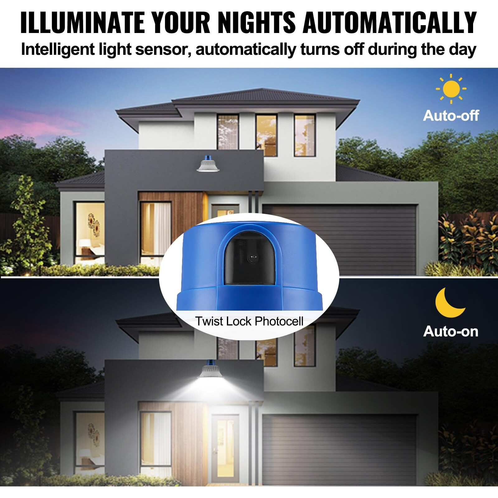 VEVOR LED Barn Light, 50W 5500LM, Ultra Brightness 6000K Daylight, Dusk to Dawn Area Lights, Outdoor Security Flood Lighting, IP65 Waterproof for Outside Yard Street Garage Shed Patio, Wall/Pole Mount