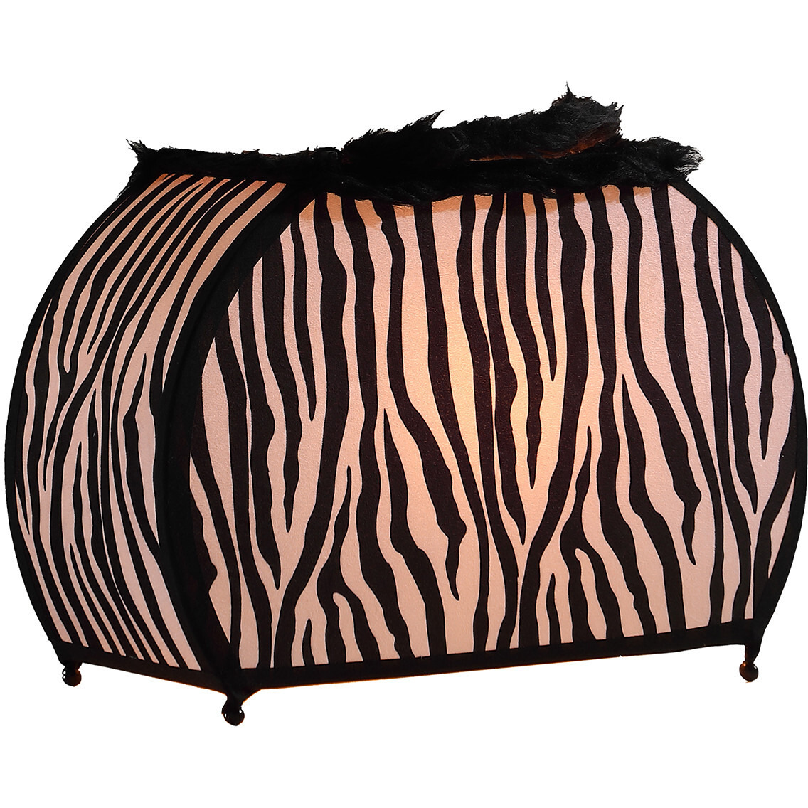 12 Black And White Funky Zebra Pattern Novelty Table Lamp