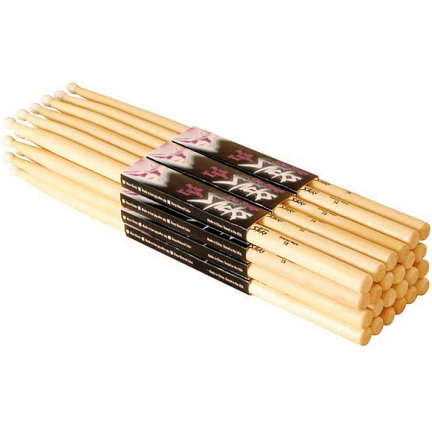 Maple Drum Sticks (2B, Wood Tip, 12pr)