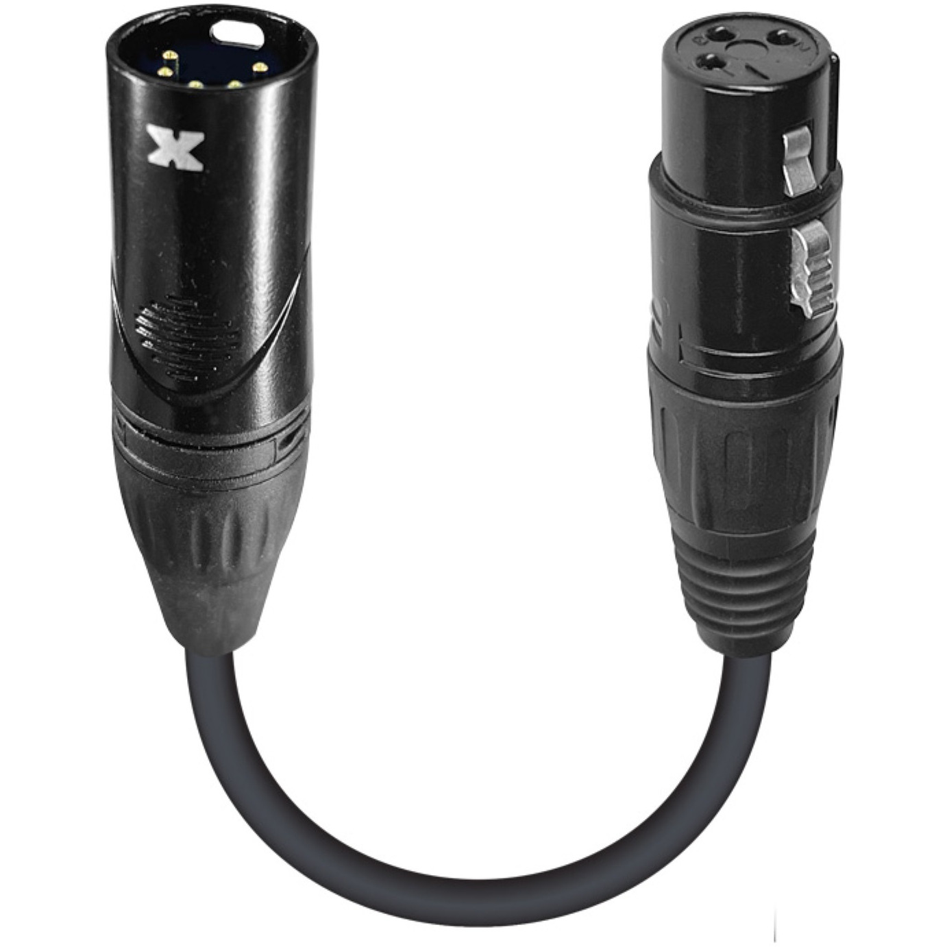 ProX XC-DMX5M3F 6" DMX Male 5-Pin to DMX Female 3-Pin Coupler Patch Cable