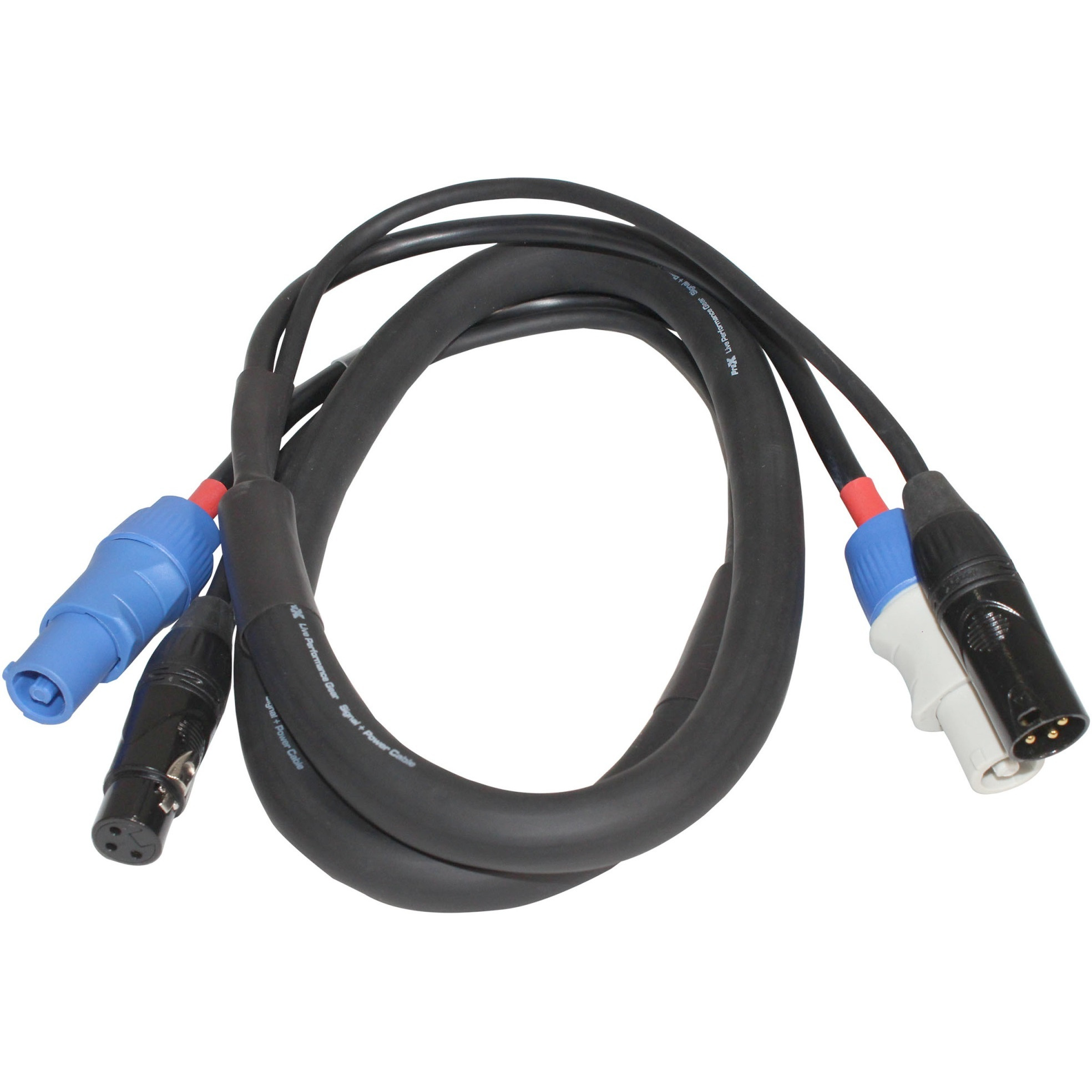 ProX XC-PWC14-DMX03 3' Ft Dual 14AWG Powerkon to Dual DMX Combo Link Jumper Cable