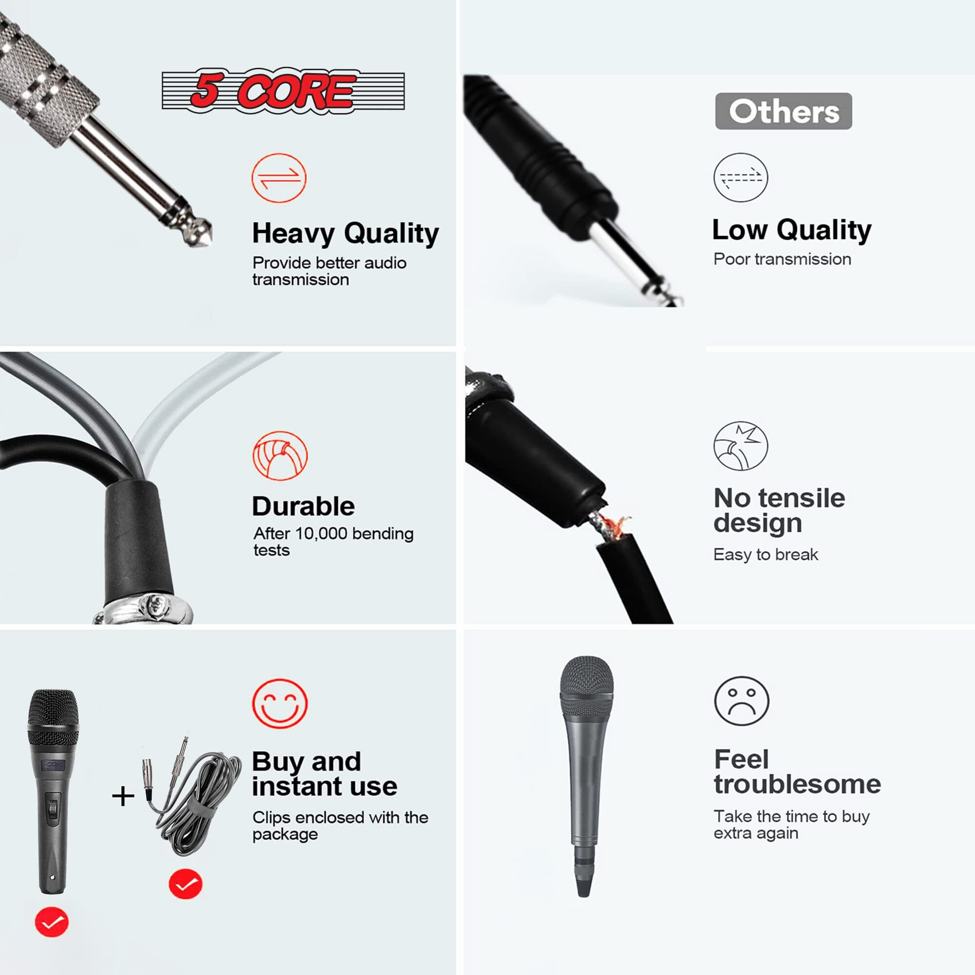 Professional Microphone Audio Dynamic Cardiod Karaoke Singing Wired Mic Music Recording Karaoke Microphone 5 Core ND-32 ARMEX Ratings(D0102HX6B6X.)