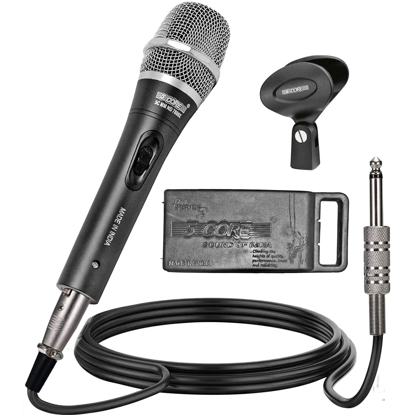 Microphone Professional Audio Dynamic Cardiod Karaoke Singing Dj Audio Hand held Wired Music 5 Core ND-7800x(D0102HXEE56.)