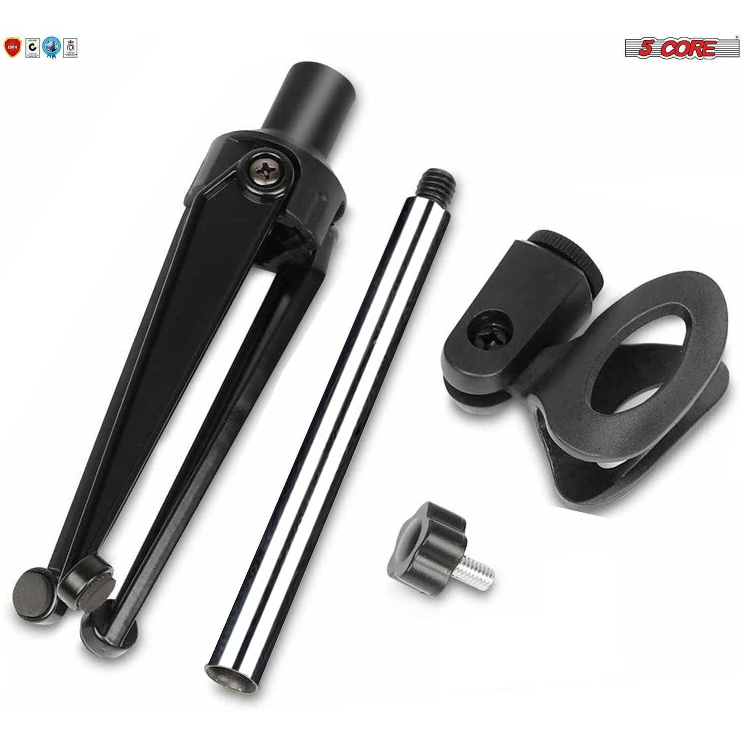 Mini Microphone Stand Tripod Universal Adjustable Desk Microphone Stand Portable Foldable Table Top Desktop Stand with Small Plastic Microphone Clip 5 Core(D0102HX6CBJ.)