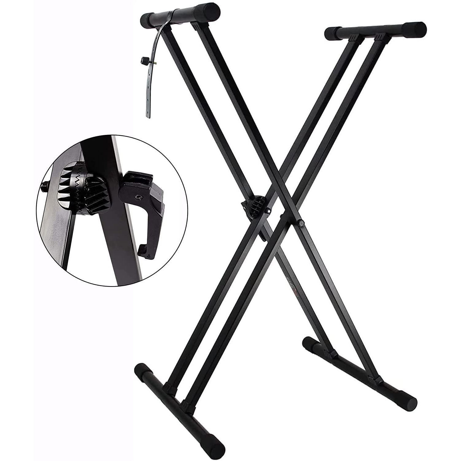 Adjustable Keyboard Stand with Gear Double X Keyboard Stand(Metal) with Locking Straps 5 Core KS 2X GEAR(D0102HX61H6.)