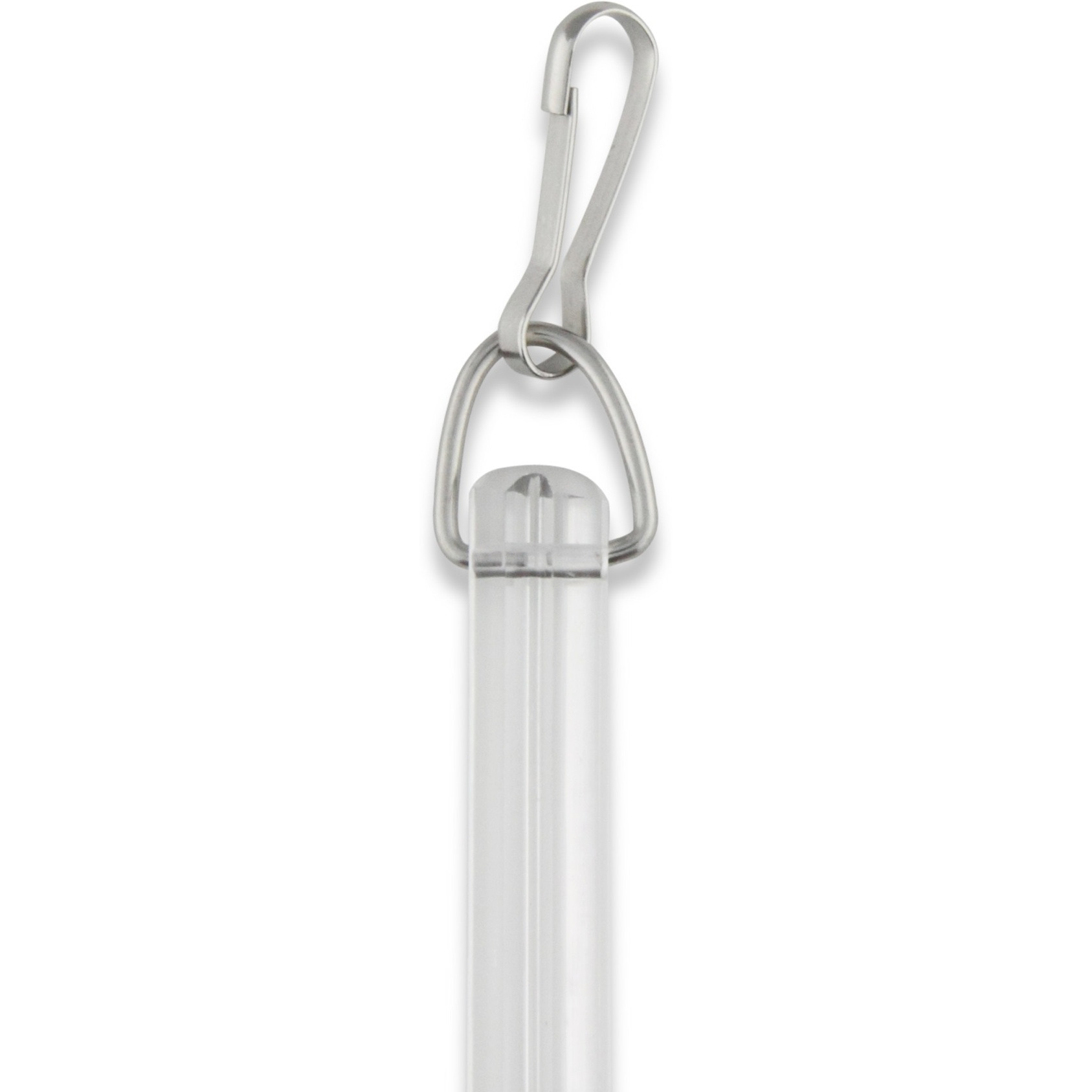 1/2" Fluted Clear PVC Baton with Metal Snap - 36"