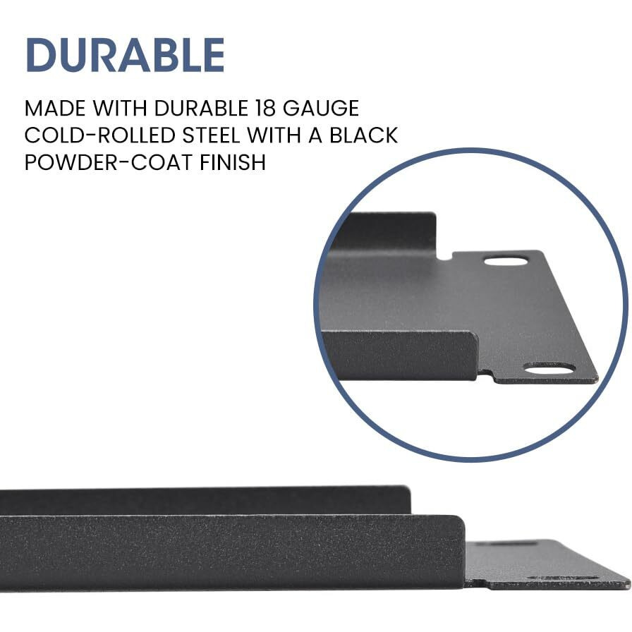 Cmple  Blank 1U Rack Mount Blank Spacer for 19-Inch Wide Server Network Racks or Cabinets, Steel  Black