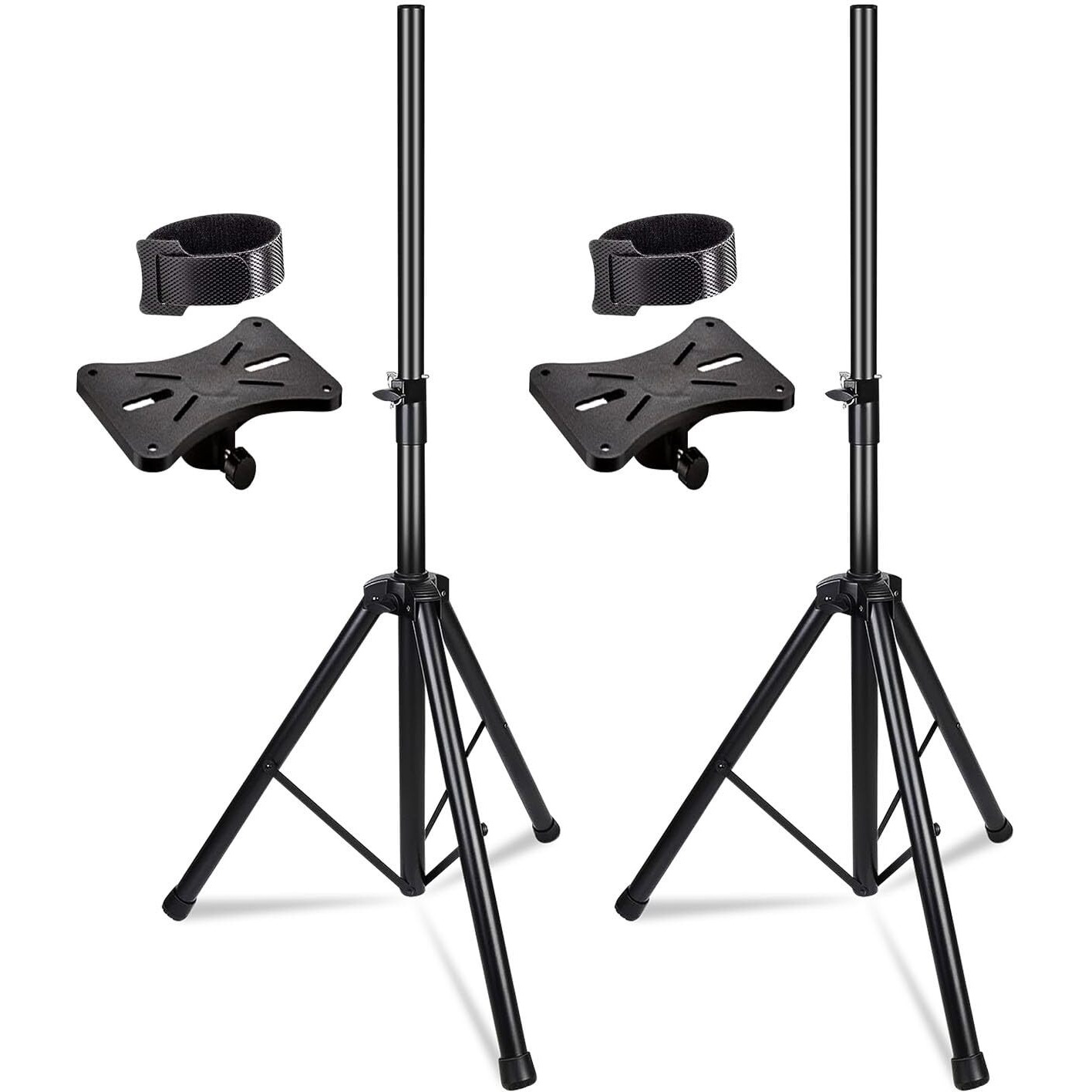 5 Core 2 Pieces PA Speaker Stands Adjustable Height Professional Heavy Duty DJ Tripod with Mounting Bracket, Tie and Carrying Bag, Extend from 41 to 72 inches, Black - Supports 132 lbs SS HD 2PK BLK WOB