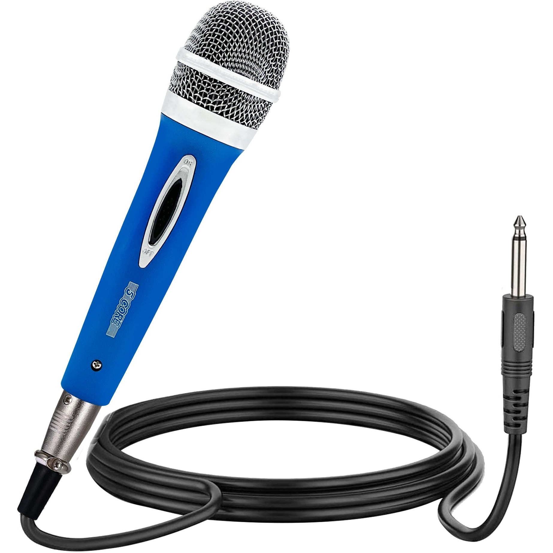 5 CORE Premium Vocal Dynamic Cardioid Handheld Microphone Unidirectional Mic with 12ft Detachable XLR Cable to inch Audio Jack and On/Off Switch for Karaoke Singing (Blue) PM 286 BLU