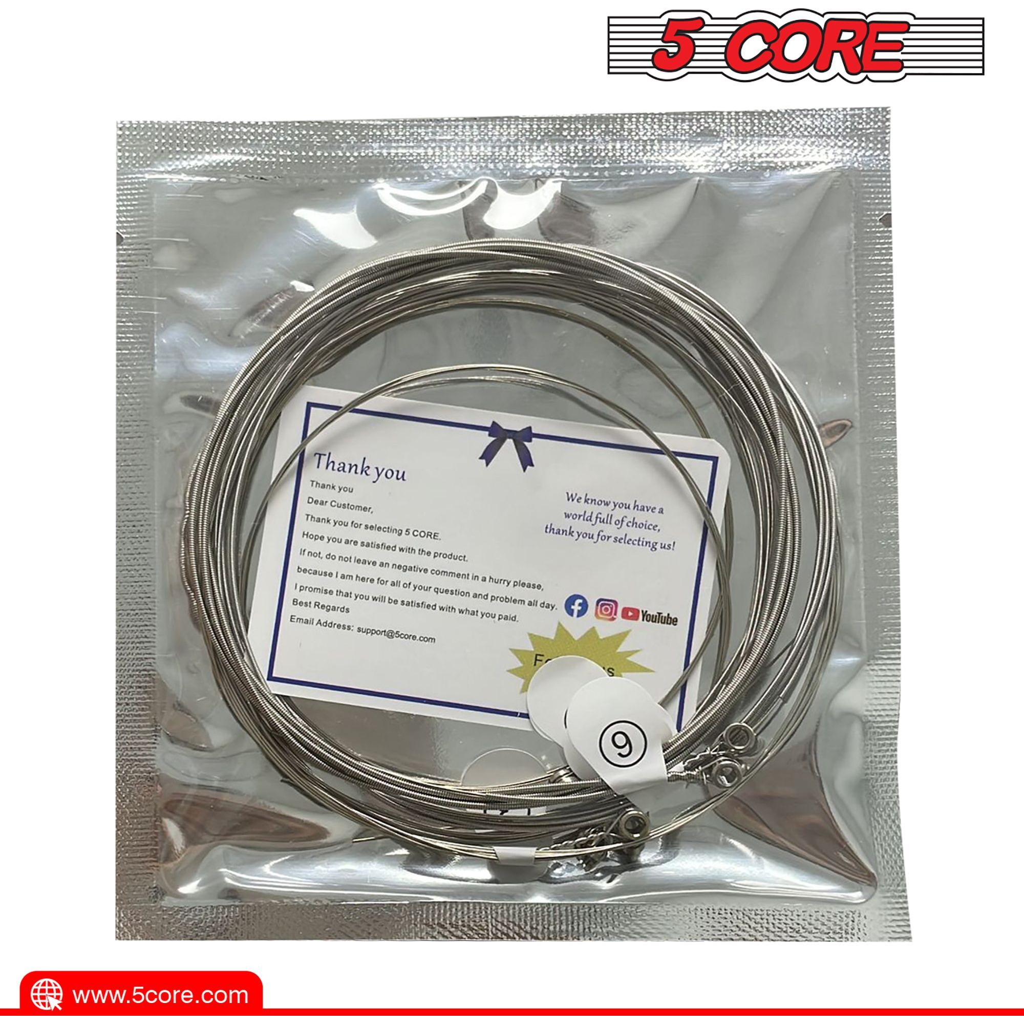 5 core Electric guitar Strings Pure Nickel guitar Strings 010-048 guitar Strings Electric 6 String set gS EL NK(D0102H7SR76)