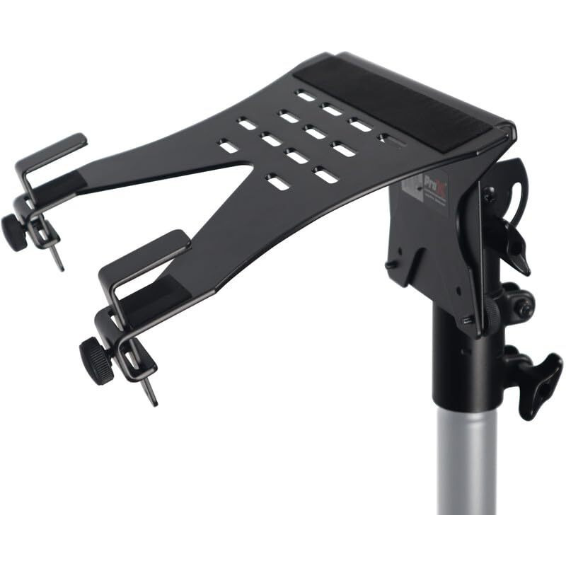 Laptop Shelf fits on Speaker Stand & Monitor VESA Arm Mount - BLACK