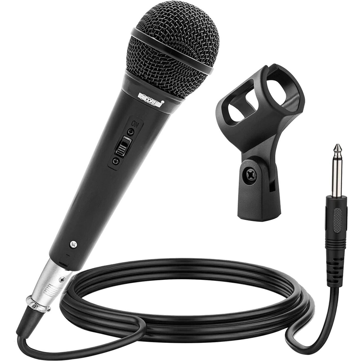5 cORE Premium Vocal Dynamic cardioid Handheld Microphone Unidirectional Mic with 16ft Detachable XLR cable to  inch Audio Jack and OnOff Switch for Karaoke Singing PM 101 Black(D0102H7199X)