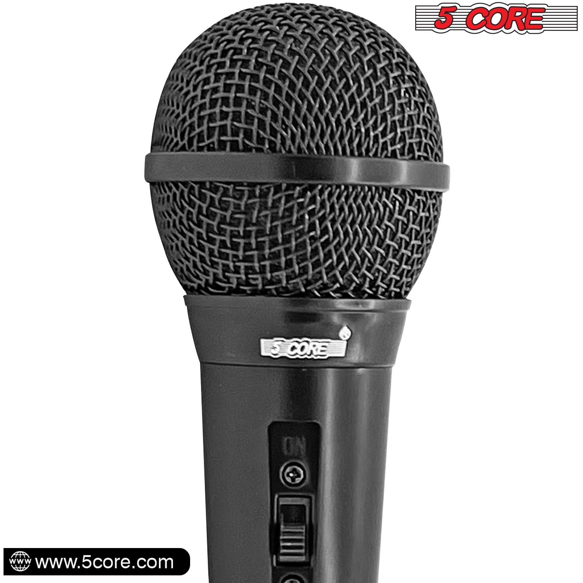 5 cORE Premium Vocal Dynamic cardioid Handheld Microphone Unidirectional Mic with 16ft Detachable XLR cable to  inch Audio Jack and OnOff Switch for Karaoke Singing PM 101 Black(D0102H7199X)