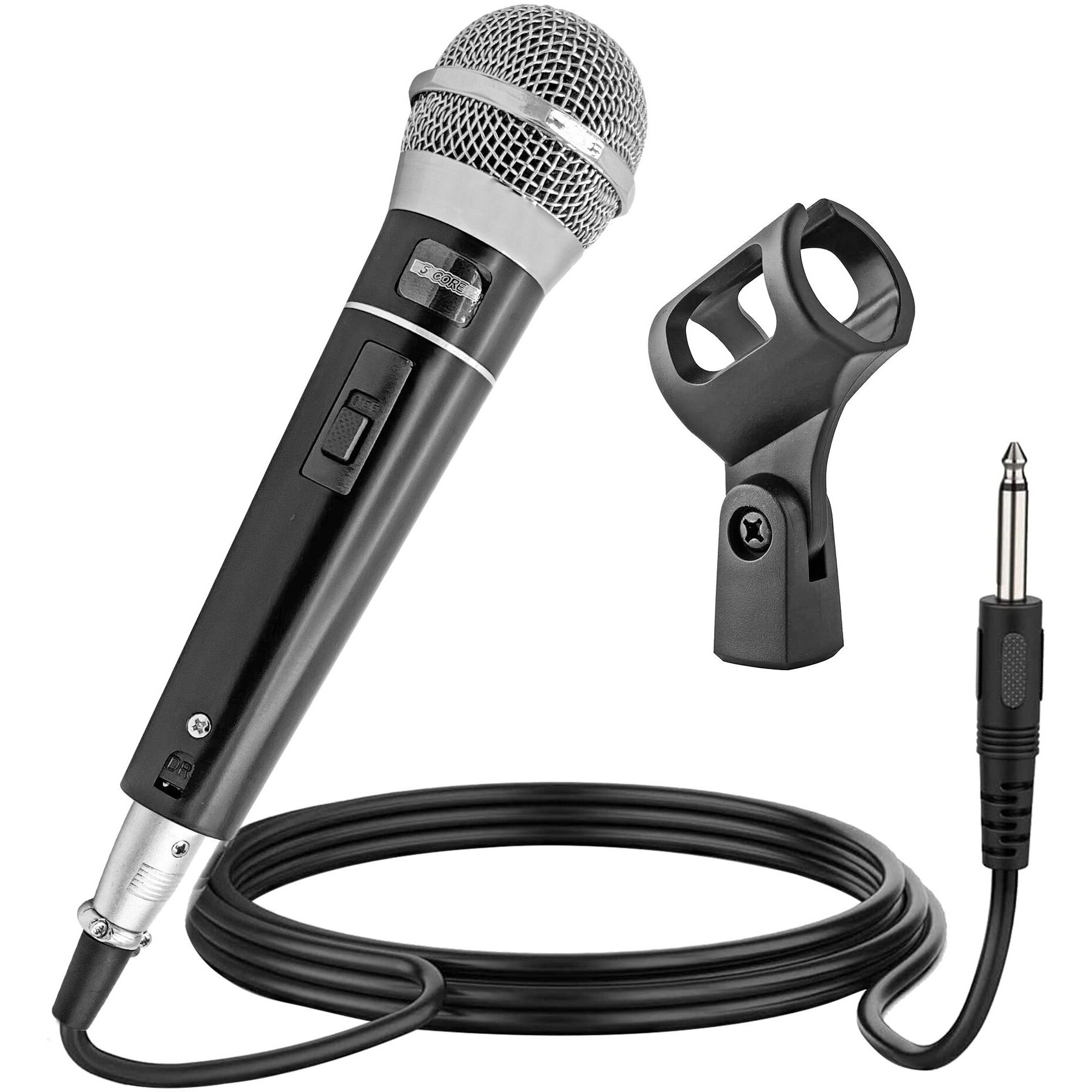 5 cORE Premium Vocal Dynamic cardioid Handheld Microphone Unidirectional Mic with 16ft Detachable XLR cable to  inch Audio Jack and OnOff Switch for Karaoke Singing PM 100(D0102H719ET)