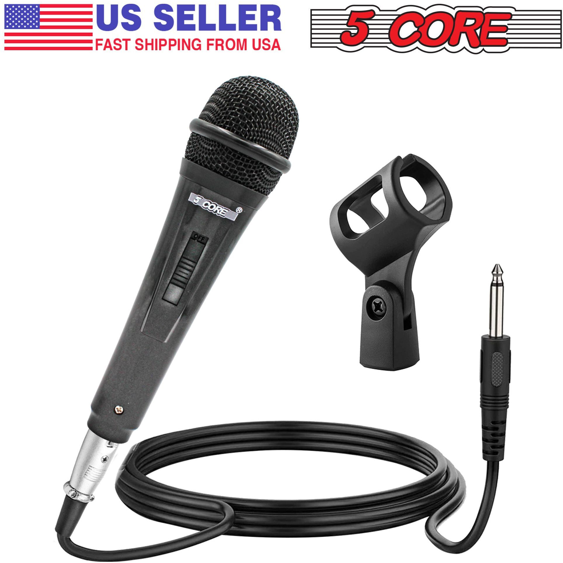 5 cORE Premium Vocal Dynamic cardioid Handheld Microphone Unidirectional Mic with 16ft Detachable XLR cable to  inch Audio Jack and OnOff Switch for Karaoke Singing PM 816(D0102H71JM2)