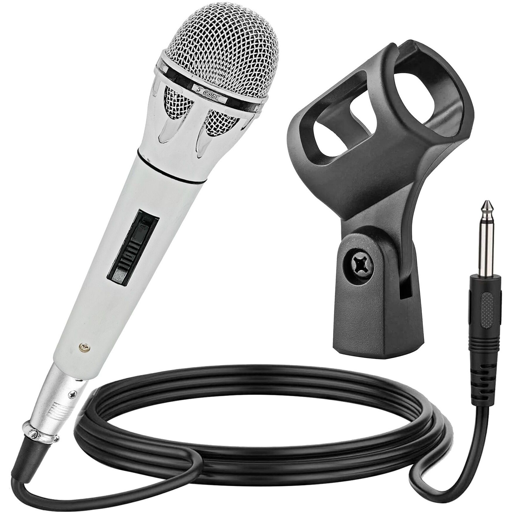 5 cORE Premium Vocal Dynamic cardioid Handheld Microphone Unidirectional Mic with 16ft Detachable XLR cable to  inch Audio Jack and OnOff Switch for Karaoke Singing PM 817 cH(D0102H71JMX)